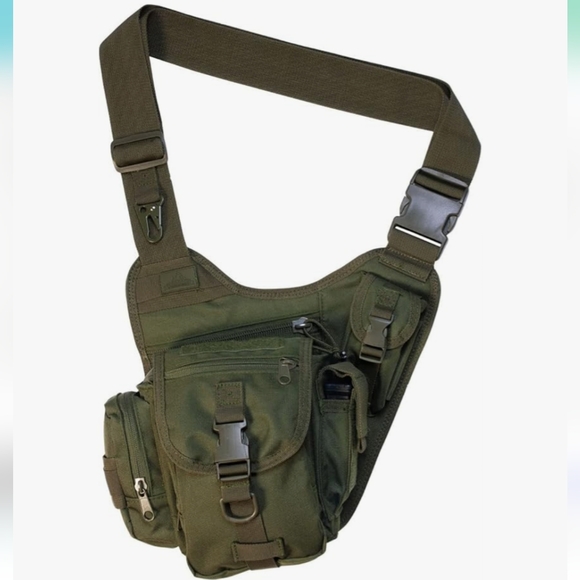 πͺ Red Rock Side Sling Tactical Hiking Hip Belt Bag. Olive Drab Green - Picture 1 of 16